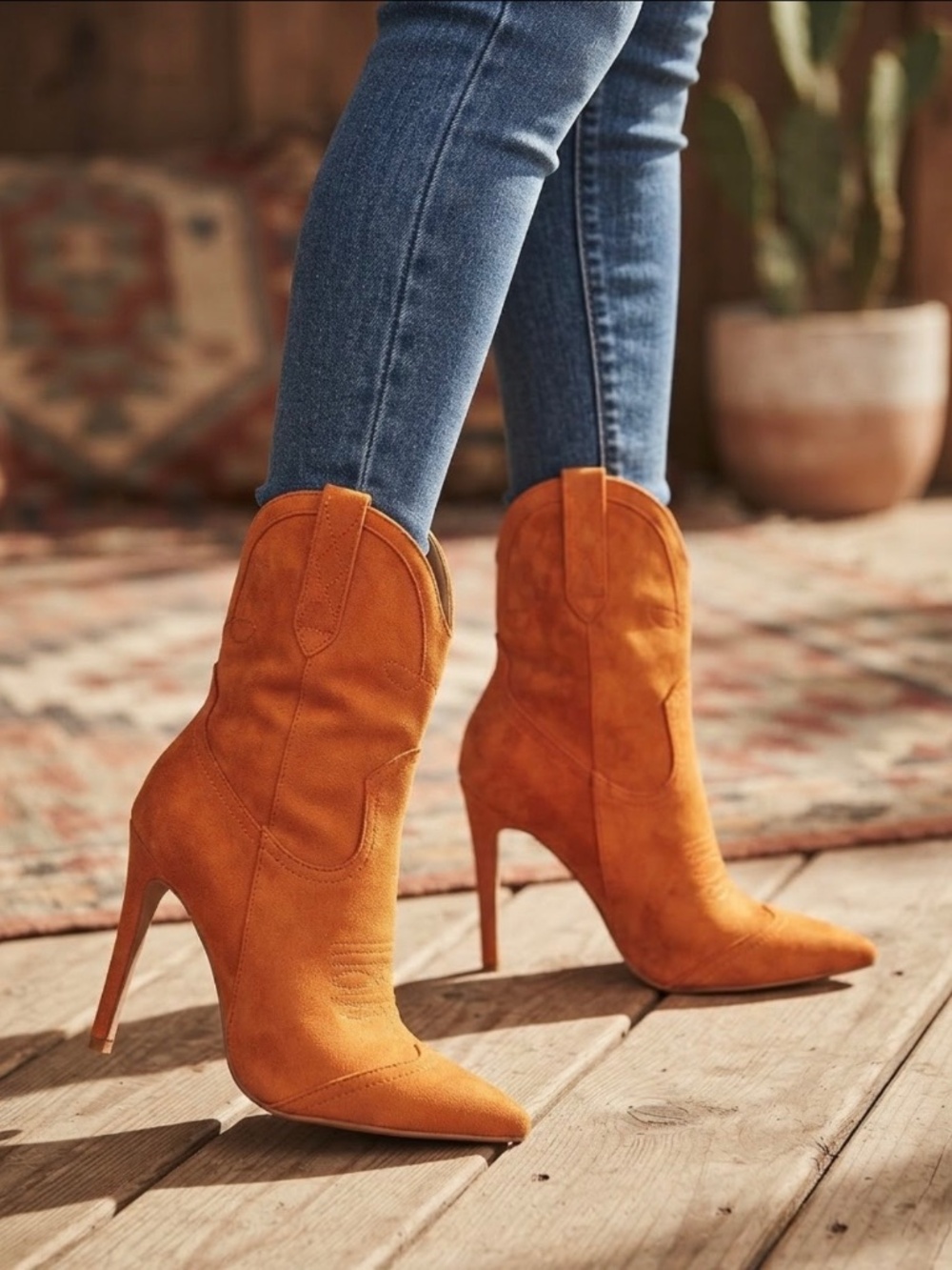 Orange Cowgirl Boots